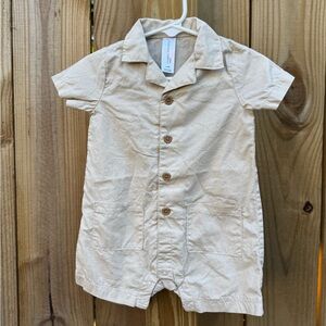 Short Sleeve Poplin Romper